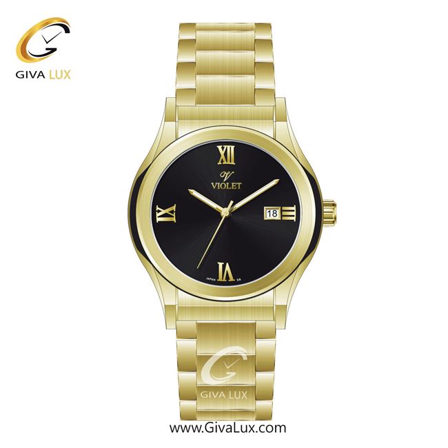 ساعت مچی اورجینال مردانه ویولت VIOLET طلایی | طلایی| مشکی| کد رفرنس 0565/2